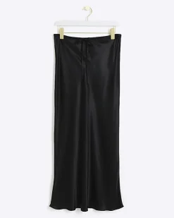 River Island tie waist midi skirt Black Best