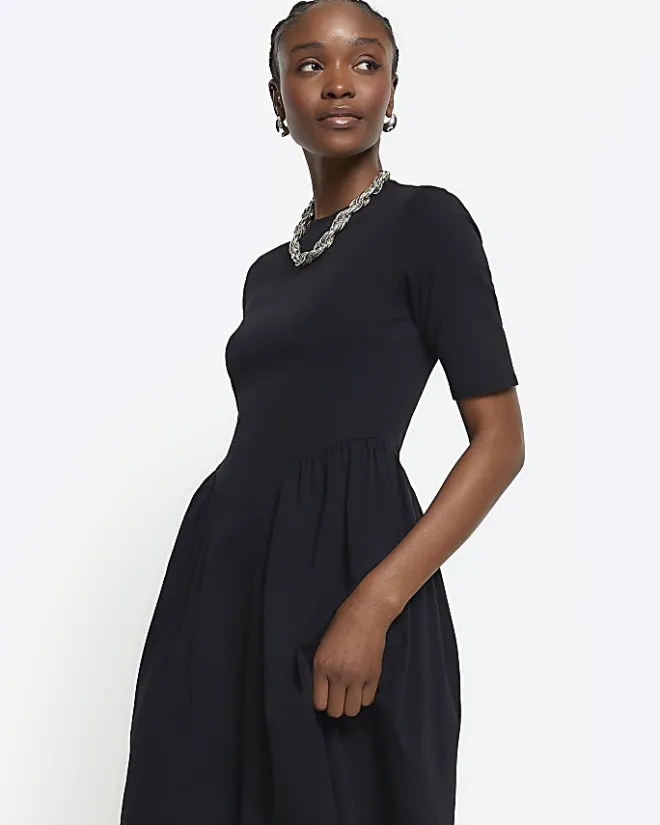 River Island T-shirt Midi Dress Black Online