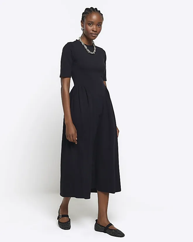 River Island T-shirt Midi Dress Black Online