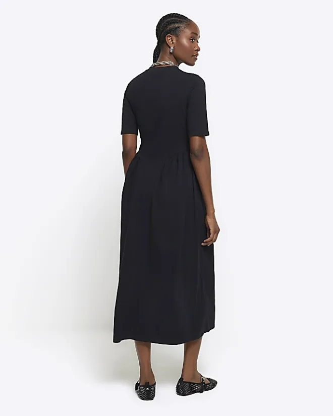 River Island T-shirt Midi Dress Black Online