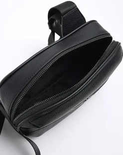 River Island tumbled cross body bag Black Outlet