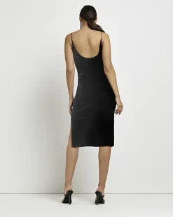 River Island velvet maternity bodycon midi dress Black Online