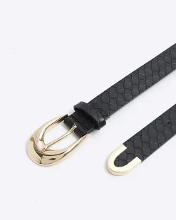 River Island Weave Belt Black Online