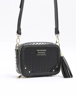 River Island weave cross body bag Black Best
