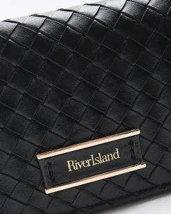 River Island weave cross body bag Black Discount
