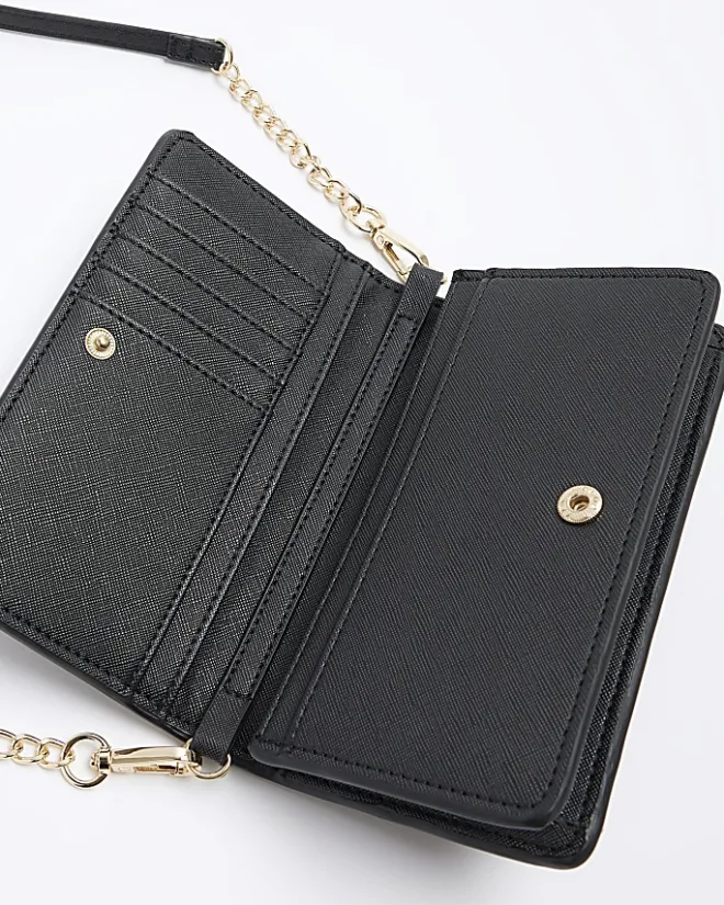 River Island weave cross body bag Black Discount