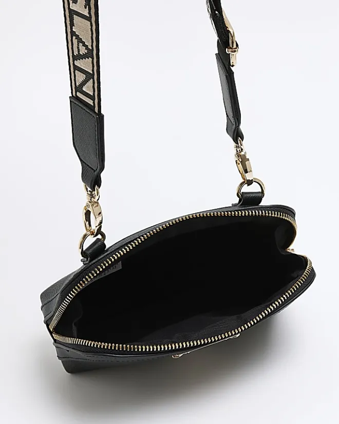 River Island webbing cross body bag Black Fashion