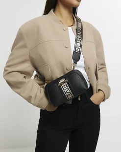 River Island webbing cross body bag Black Fashion