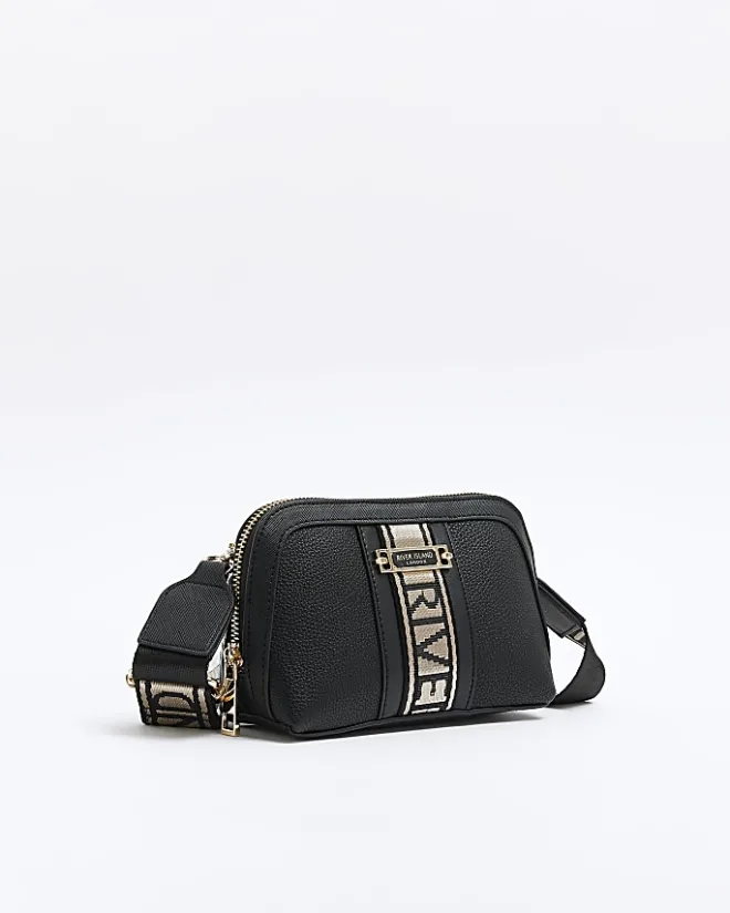 River Island webbing cross body bag Black Fashion