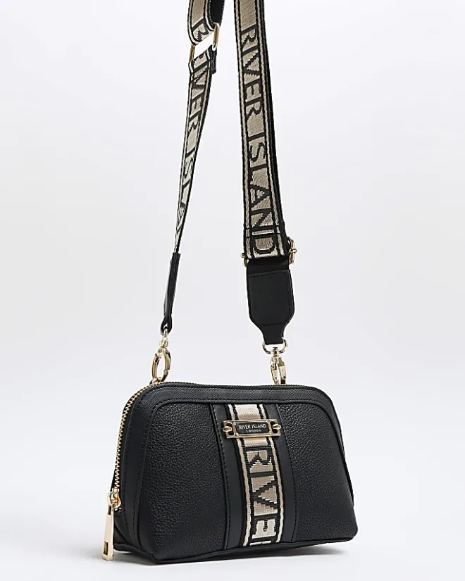 River Island webbing cross body bag Black Fashion