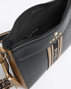 River Island webbing messenger cross body bag Black Online