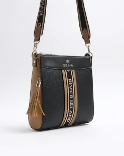 River Island webbing messenger cross body bag Black Online