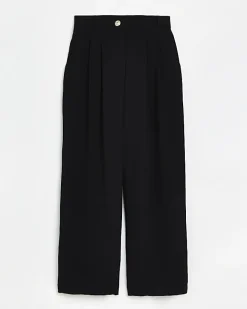 River Island wide leg pleated trousers Black Sale