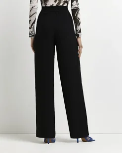 River Island wide leg pleated trousers Black Sale