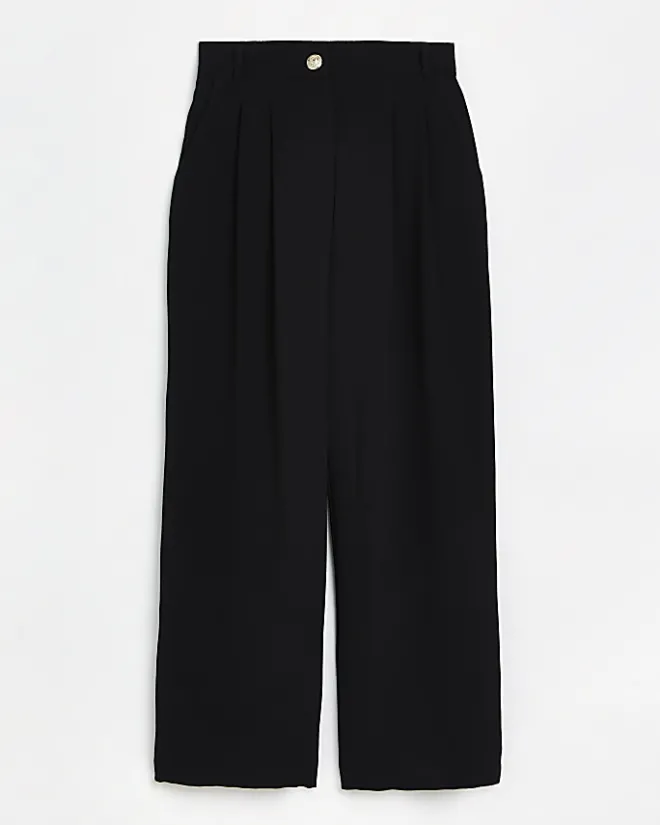 River Island wide leg pleated trousers Black Sale