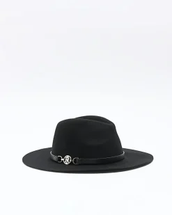 River Island wool blend fedora hat Black Best