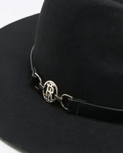 River Island wool blend fedora hat Black Best