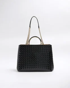 River Island woven chain tote bag Black Online
