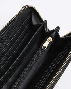 River Island woven pouch purse Black Sale