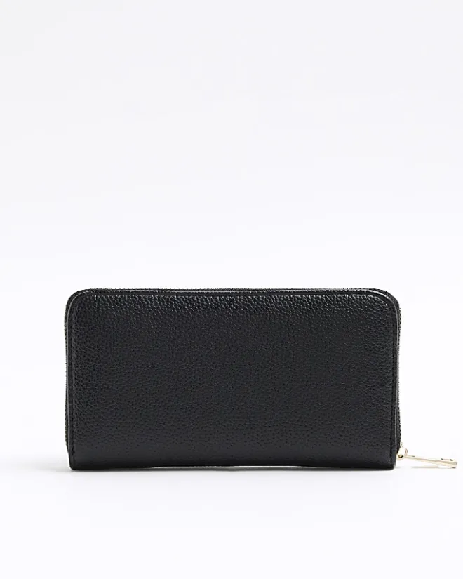 River Island woven pouch purse Black Sale