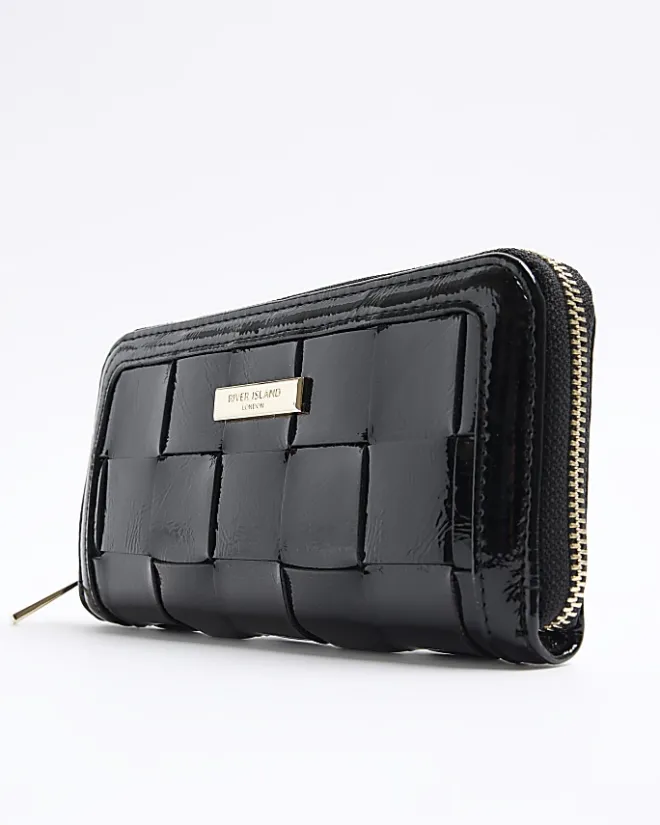 River Island woven purse Black Outlet
