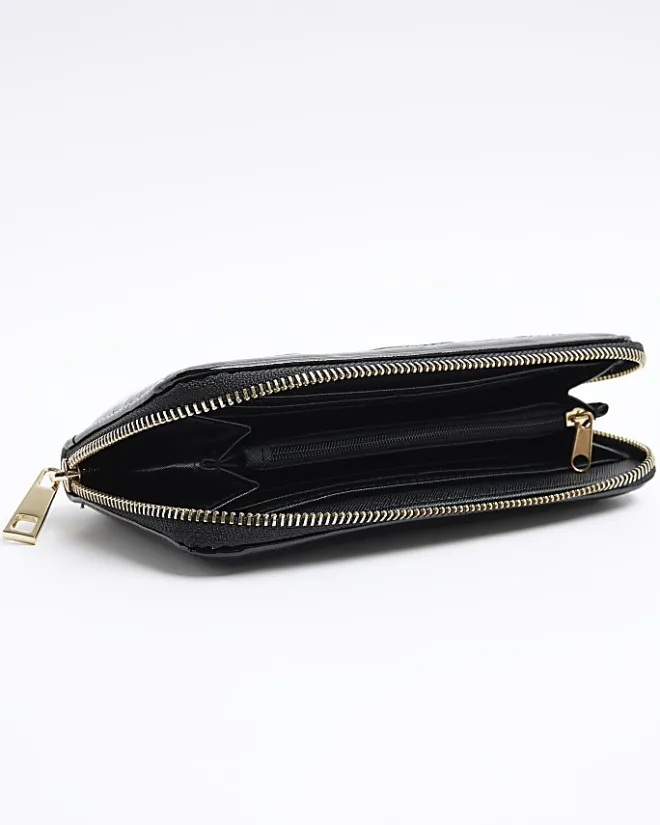 River Island woven purse Black Outlet