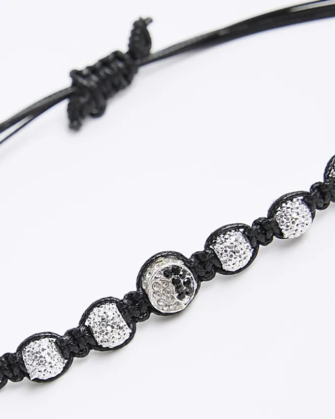River Island yinyang adjustable bracelet Black New