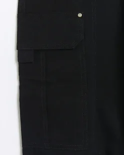 River Island zip cuffed cargo trousers Black Fashion