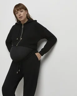 River Island zip up maternity hoodie Black Fashion