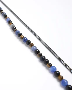 River Island beaded multirow necklace Blue Outlet