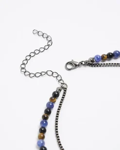 River Island beaded multirow necklace Blue Best