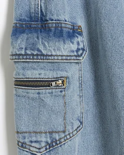 River Island cuffed cargo jeans Blue Fashion