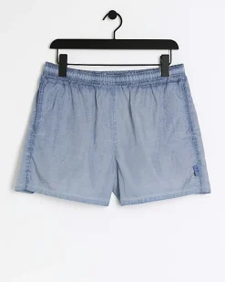 River Island elasticated swim shorts Blue Sale