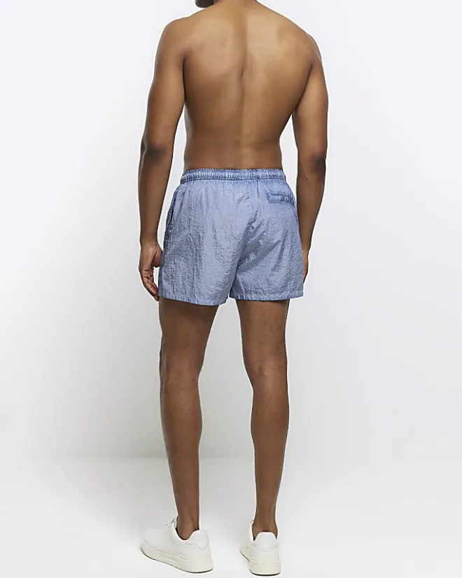River Island elasticated swim shorts Blue Sale