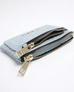 River Island embossed weave purse Blue Fashion