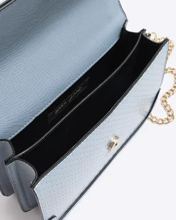 River Island embossed woven satchel bag Blue Best