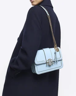 River Island embossed woven satchel bag Blue Best