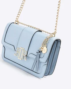 River Island embossed woven satchel bag Blue Best