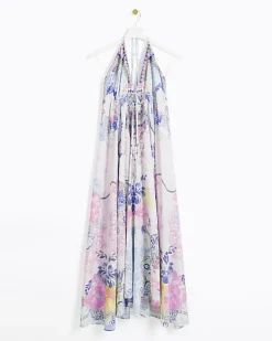 River Island floral plunge slip maxi dress Blue Fashion