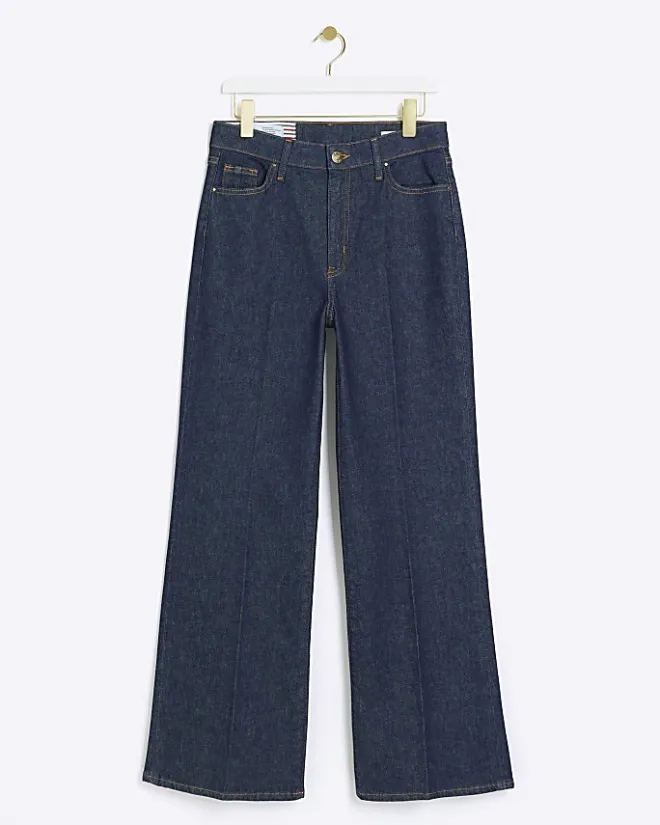 River Island high rise wide leg jeans Blue New