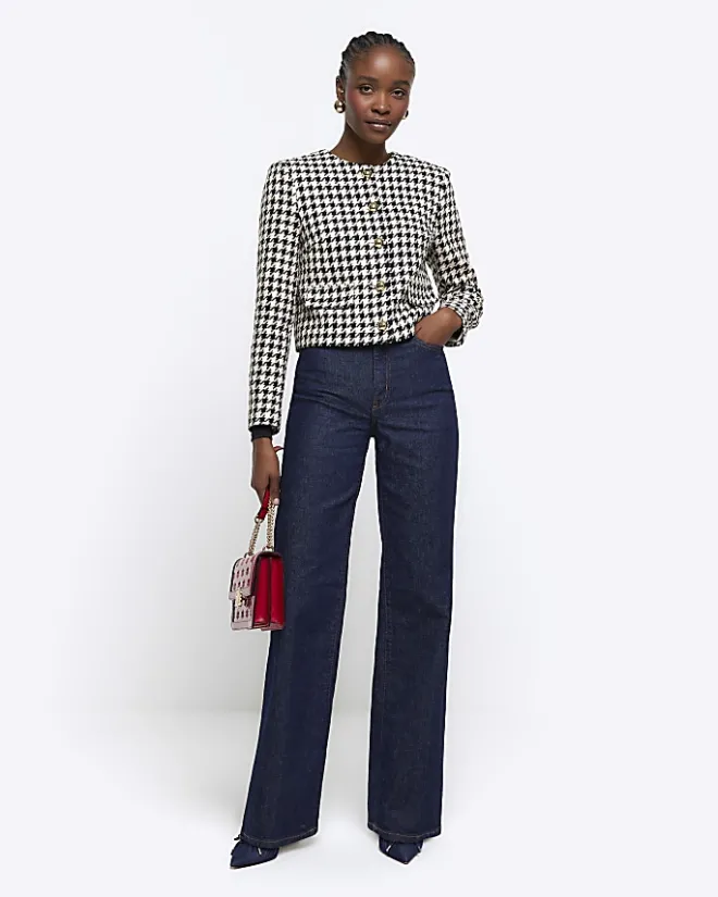River Island high rise wide leg jeans Blue New