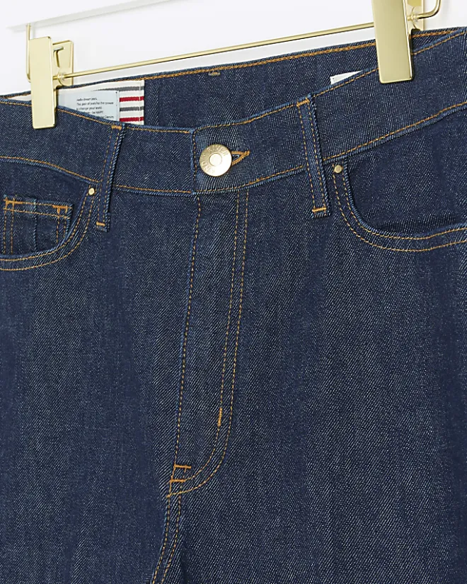 River Island high rise wide leg jeans Blue New