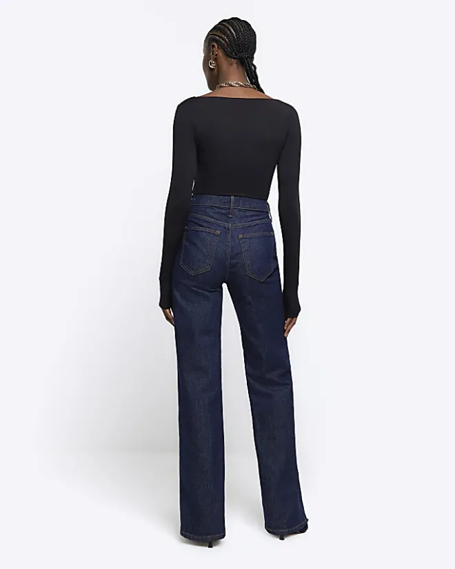 River Island high rise wide leg jeans Blue New