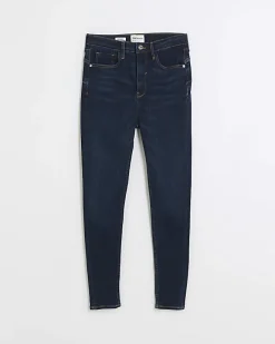 River Island high waist bum sculpt skinny jeans Blue Clearance