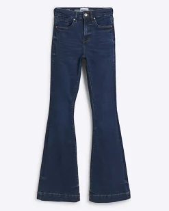 River Island high waist flare jeans Blue Outlet
