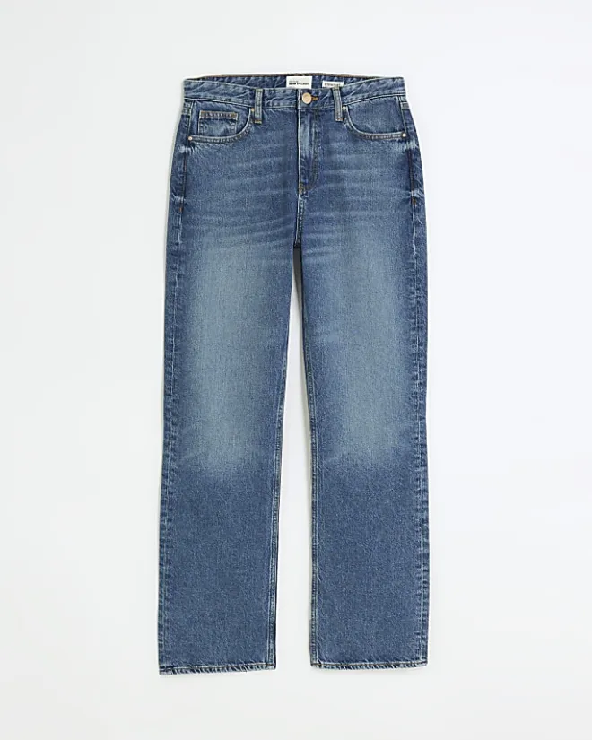 River Island high waist straight leg jeans Blue Best