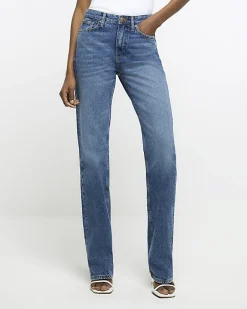 River Island high waist straight leg jeans Blue Best