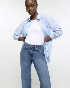 River Island high waist straight leg jeans Blue Best