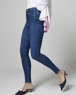 River Island high waisted bum sculpt skinny jeans Blue Fashion