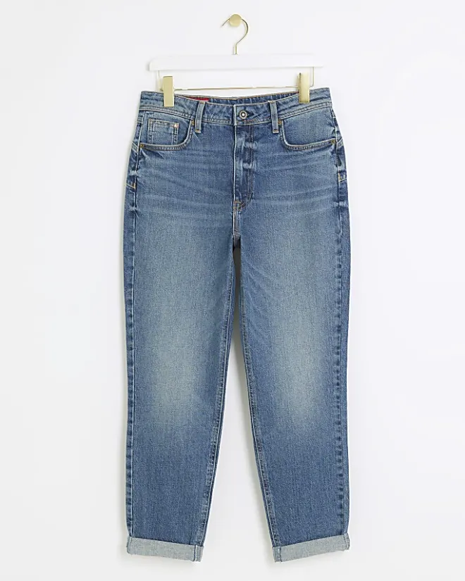 River Island high waisted bum sculpt mom jeans Blue Best
